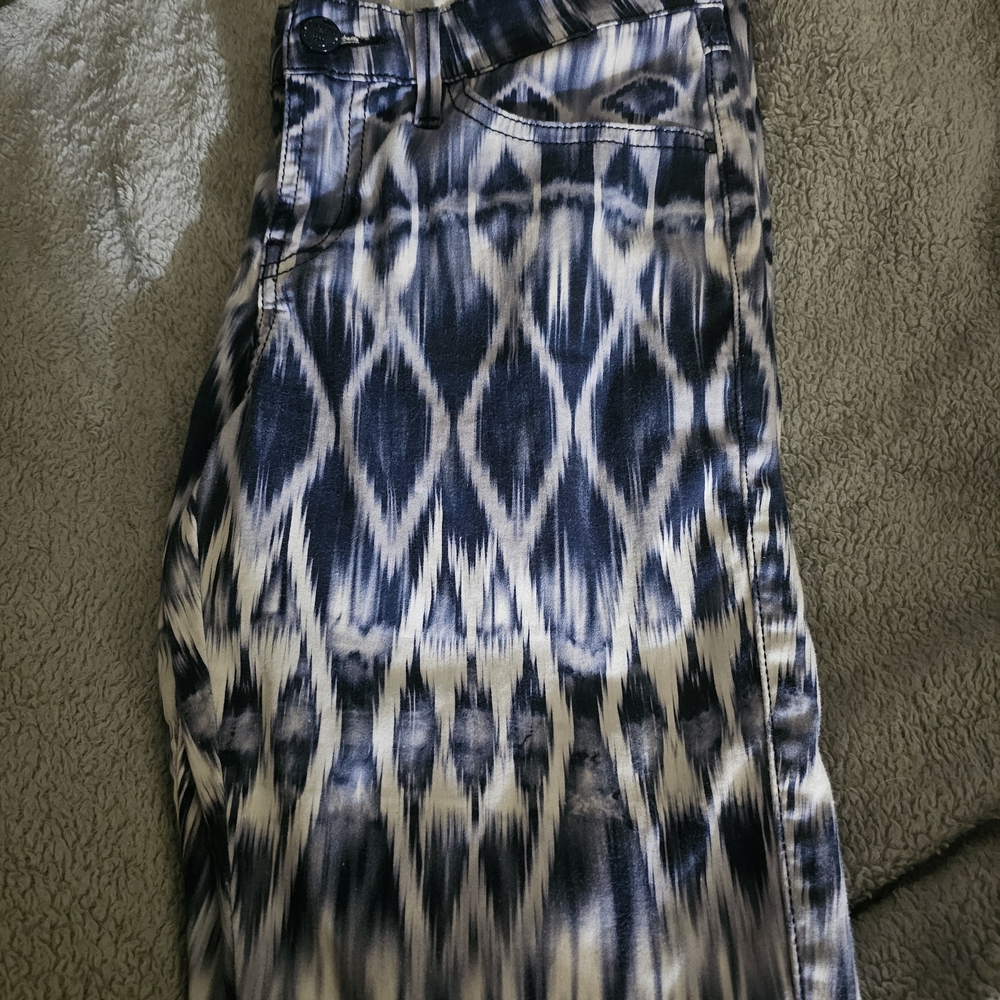 Blue and White Patterned Pants